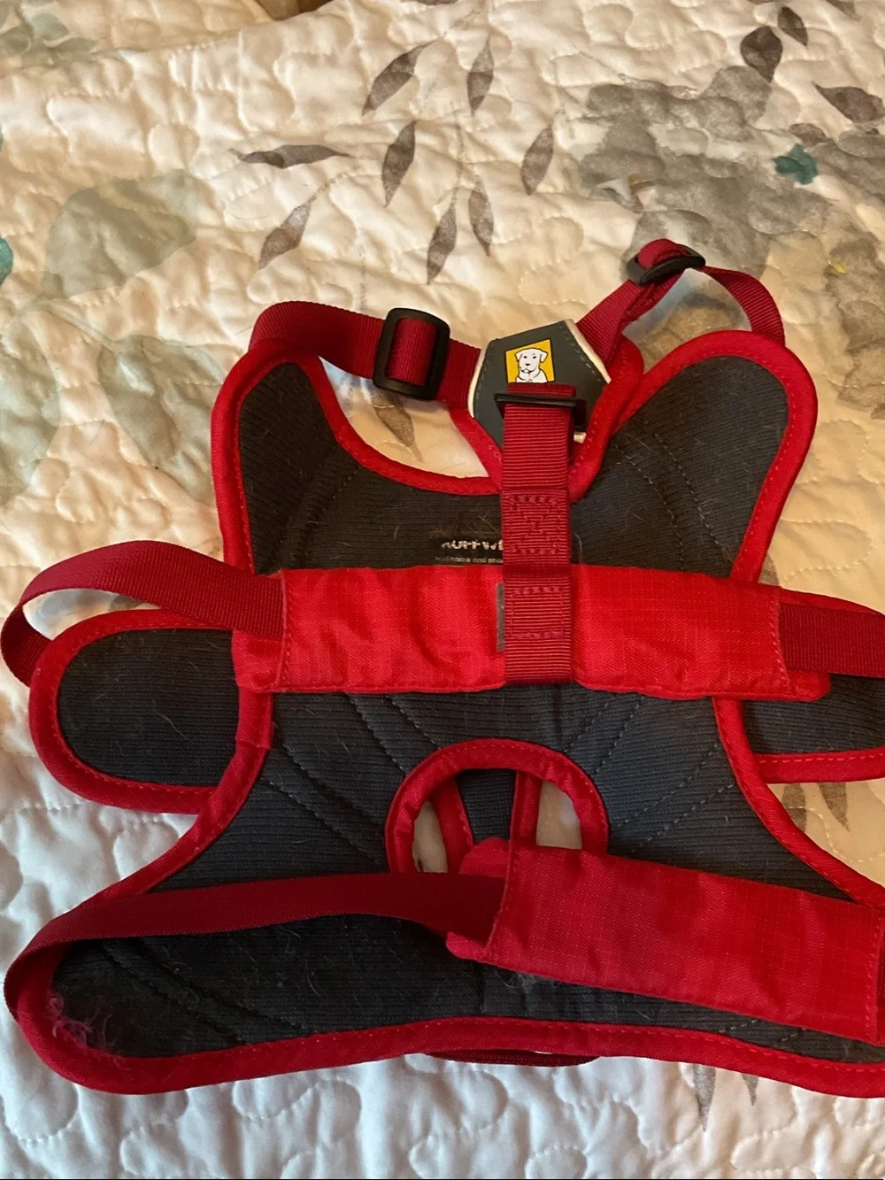 RuffWear Red Padded Dog Harness with Metal Leash Loop